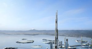 Километър и половина височина на небостъргач в залива на Токио