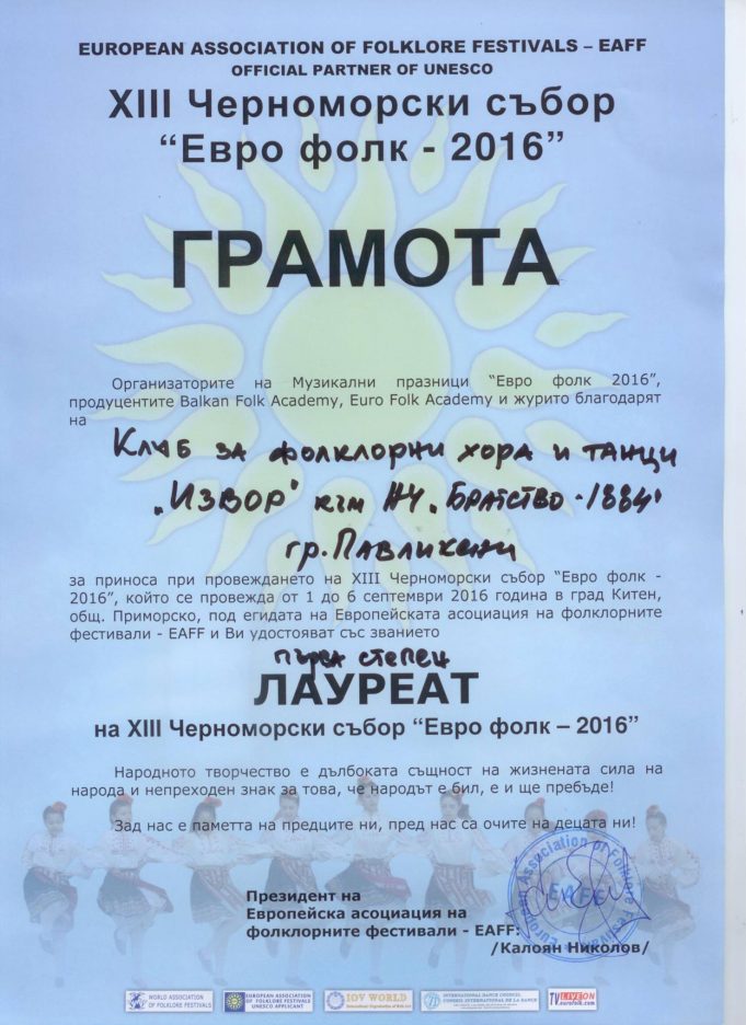 Клуб за фолклорни хора и танци „Извор“
