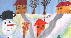 Осмокласничка нарисува коледната картичка на Община Павликени