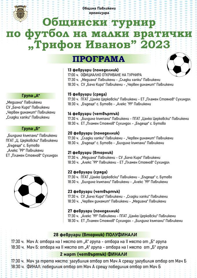 Общински турнир по футбол на малки вратички „Трифон Иванов“ 2023